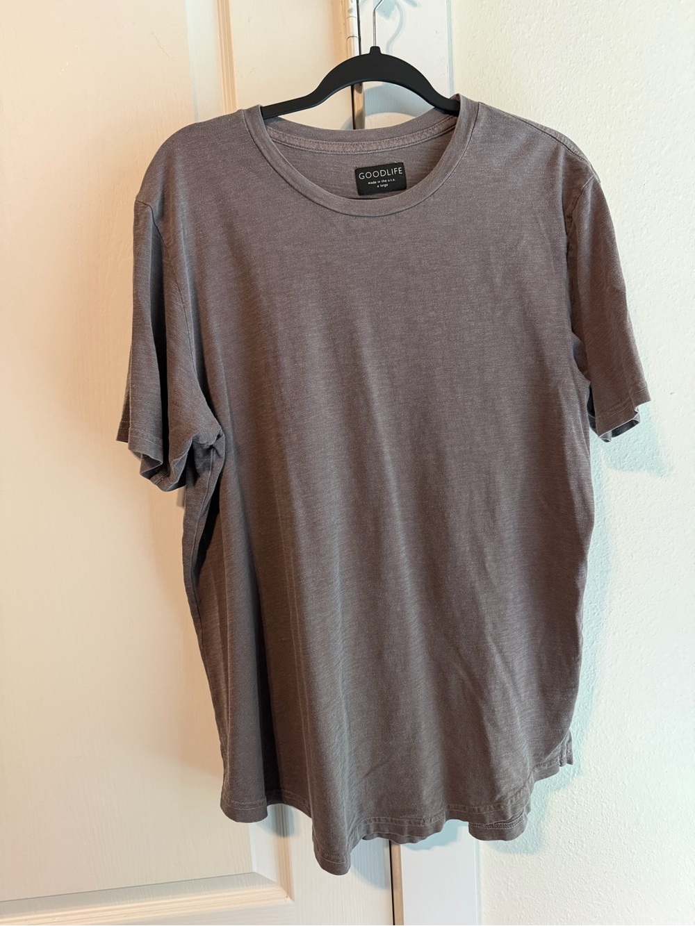 Goodlife Sun-Faded Slub Scallop Crew Tee Shirt Espresso Brown Size XL